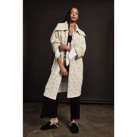 Free People Like A Diamond Wool Sweater Cardi Coat $298 XL - Picture 1 of 13